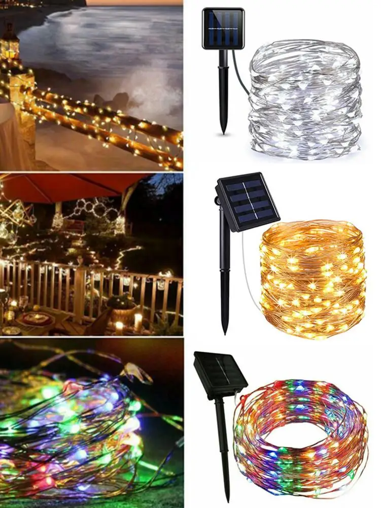 

Colorful 6M/10M 60/100 LED Solar Light Outdoor Solar String Lights Waterproof Copper Wire Light String Christmas Ornament
