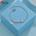 Браслеты Sifisrri из нержавеющей стали для мальчиков и девочек, персонализированные украшения с гравировкой имени ребенка, с датой, регулируемые ювелирные изделия в подарок