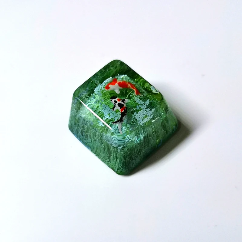 

Resin Key Cap 1 pc Handmade Koi Resin Keycap For Ikbc Cherry MX Annie Mechanical Keyboard creative customized backlit keycap