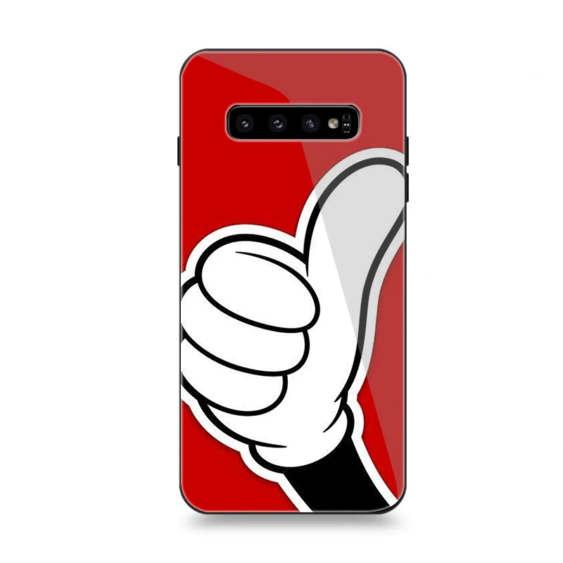 Чехол для телефона Стекло samsung A10 A20 A30 A40 A50 A60 A70 S7 край S8 S9 S10 плюс с Микки Маусом