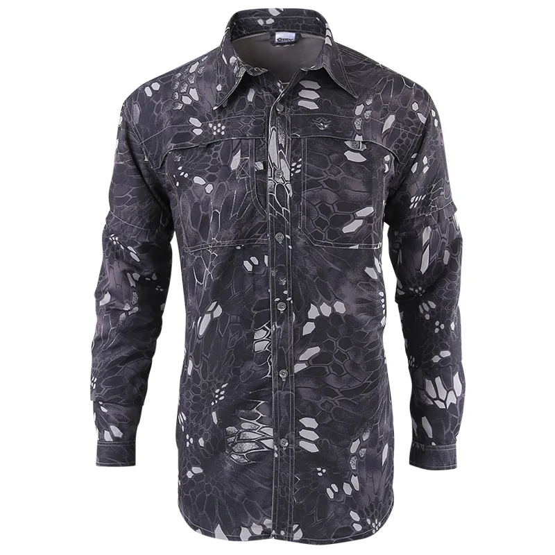 

Long sleeve/short sleeve shirt of spring and summer outdoor sports and demountable commando tactics camouflage fast drying