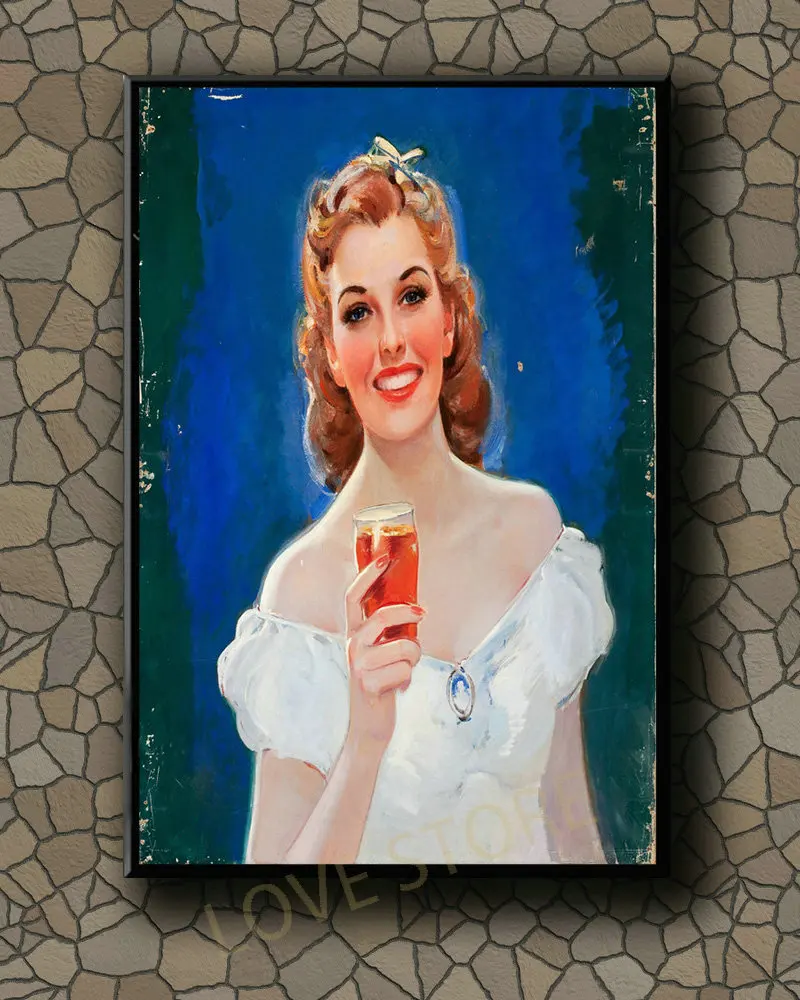 

P090 Vintage Beautiful Pin-up Girl Classic Picture 21 Silk Fabric Poster Art Decor Indoor Painting Gift
