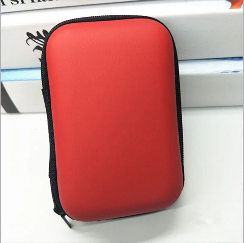 Style 2 Red Чехол для наушников на молнии, кожаная коробка для хранения, жесткая сумка для переноски, водонепроницаемый чехол для монет, карт памяти, портативный usb-кабель, Органайзер - Color: Style 2 Red