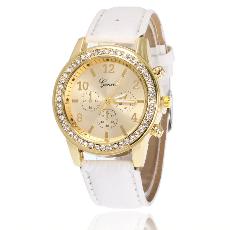 

20 pcs /lotgeneva strap watch fashion Geneva diamond watch ladies watch Geneva watch