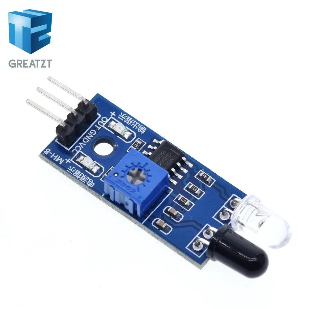 1 шт. GREATZT ИК инфракрасный обходом препятствий Сенсор модуль для рисунком «Робокар Поли» 3-жильный светоотражающий фотоэлектрический Новогодняя фарфор