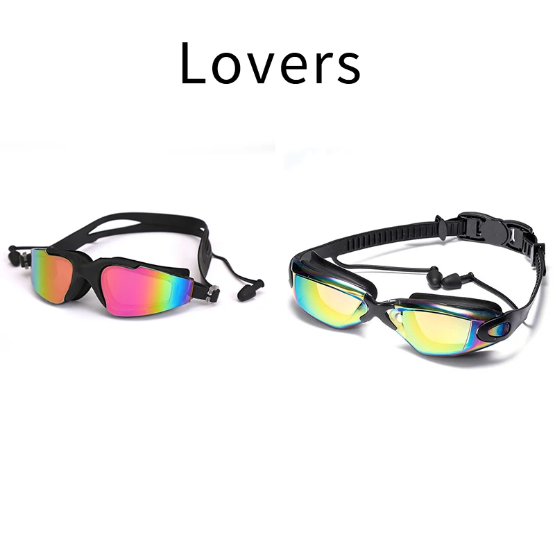 

Professional Swimming Goggles Cloth cap Family suit loves suit swimming glasses with earplugs Nose clip Electroplate combination