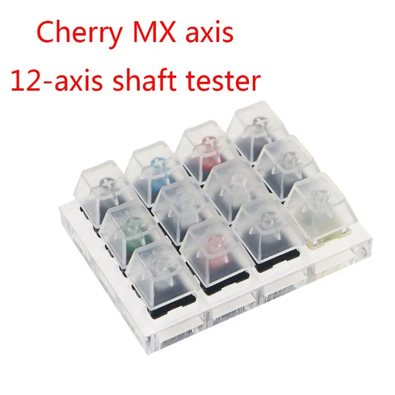 

H7JA Translucent Keycaps Testing Tool Cherry 12 MX Switches Keyboard Tester Kit Clear Keycaps Sampler PCB Mechanical Keyboard