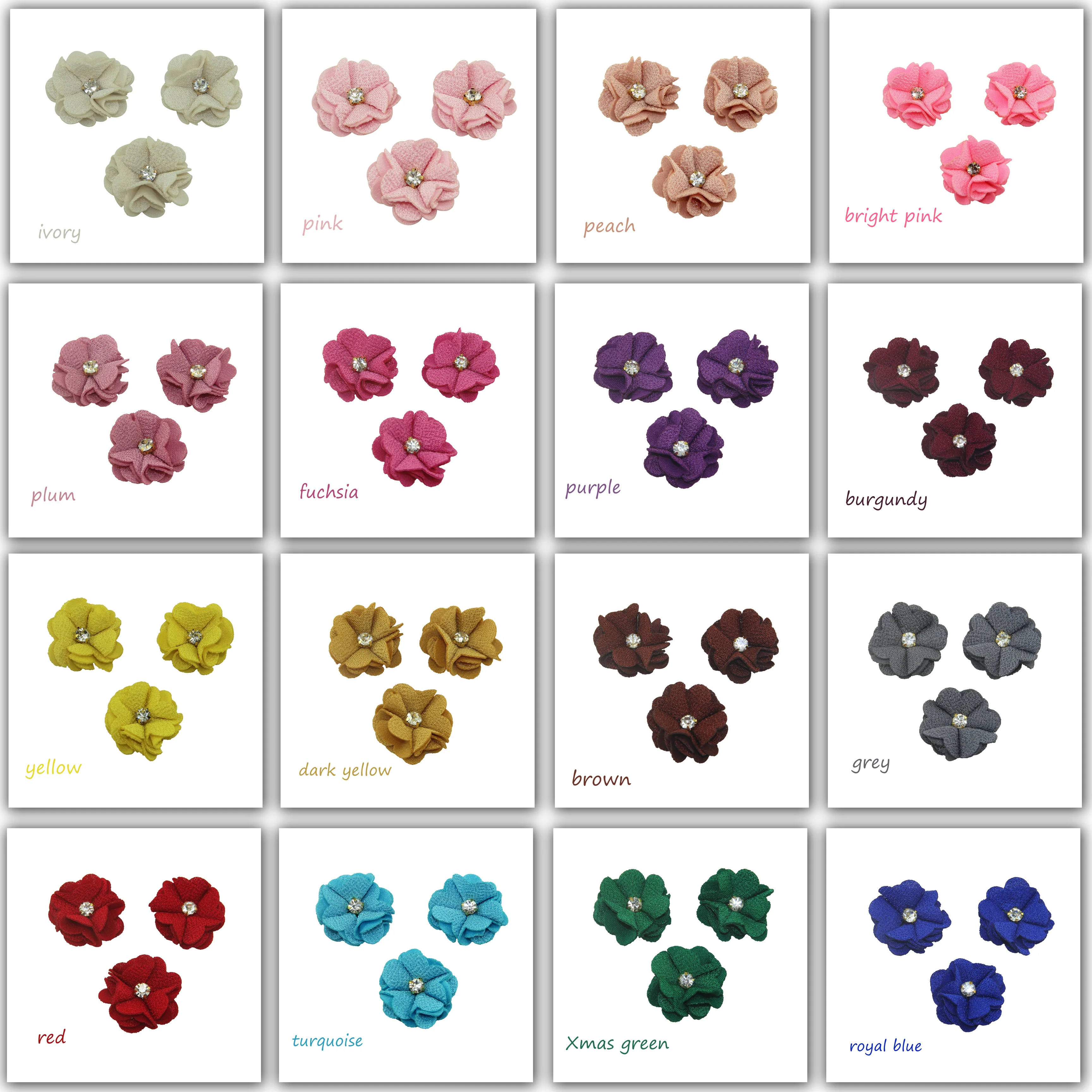 12 шт./лот 3 5 см дисков ткань искусственный цветок с акриловыми бриллиантами