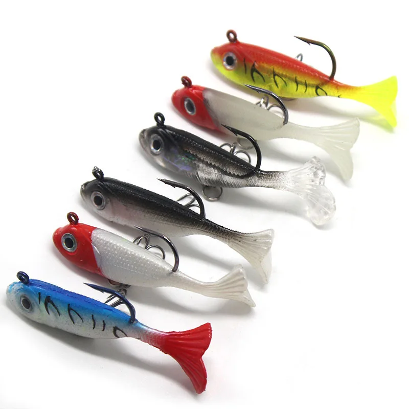 

1pcs T Tail soft Lure 60mm7g 70mm15g Lifelike Silicone bait flipper Bass Artificial Swimbaits