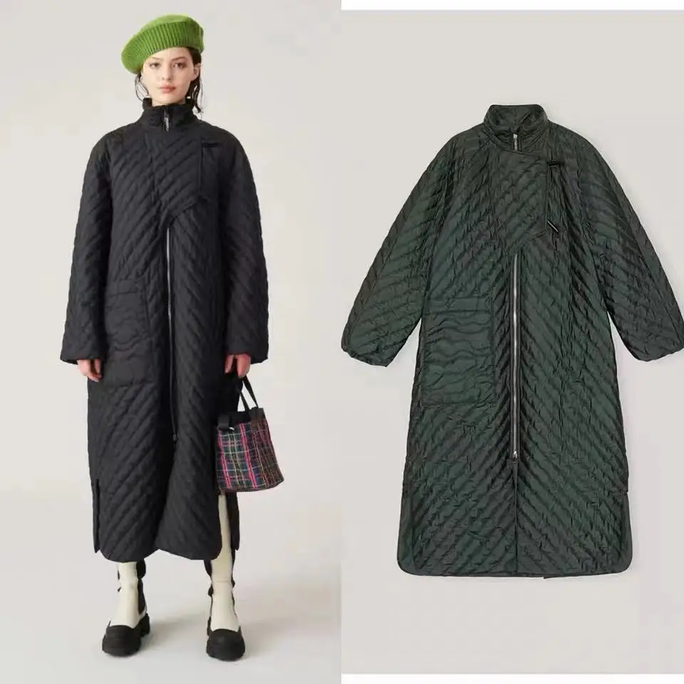 

Wepbel Turtleneck Long Parka Cotton-Padded Coat Jackets Nordic Autumn Parkas Overcoats for Women Fashion Winter Partkas Coat