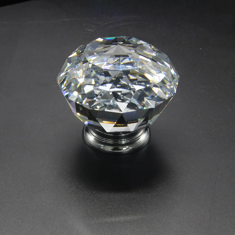 High Quality Single Hole Crystal Handle For Furniture European Style Glass Drawer Knobs Crystal Cabinet Pull Furniture Handle