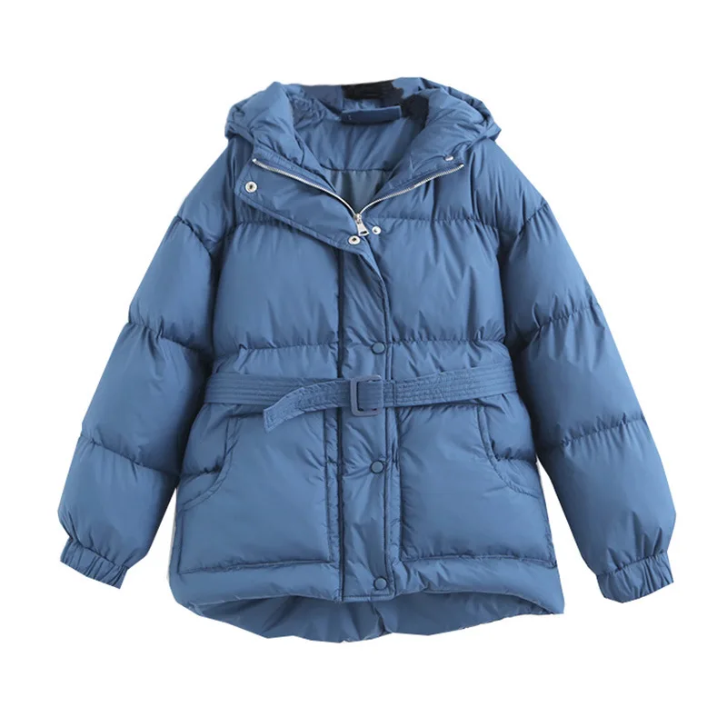 

new 940341 winter Korean loose student hooded cotton padded jacket women's short waistband cotton padded jacket