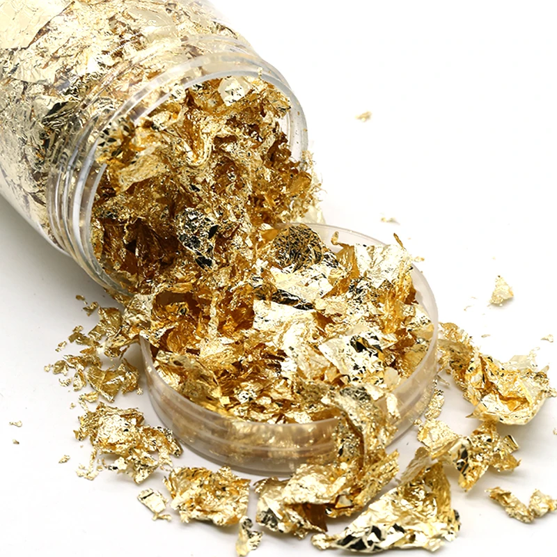 10 г искусственная Золотая Серебряная медная фольга для ногтей искусственные