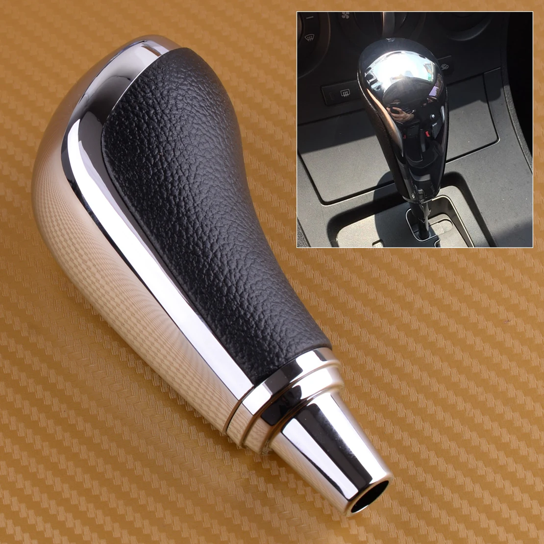 CITALL Black Chrome Plated Car Automatic Transmission Gear Shift Knob Fit for Mazda 6 3 5 8 CX-7 2011