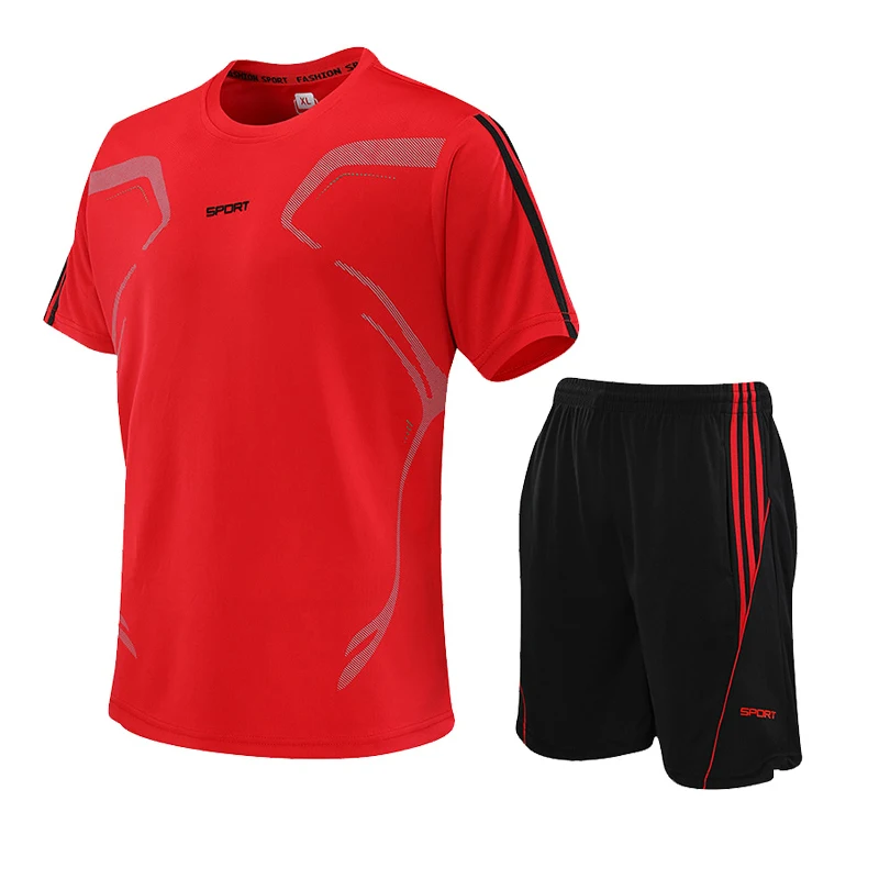 Мужской повседневный костюм модный спортивный из 2-х предметов футболка в