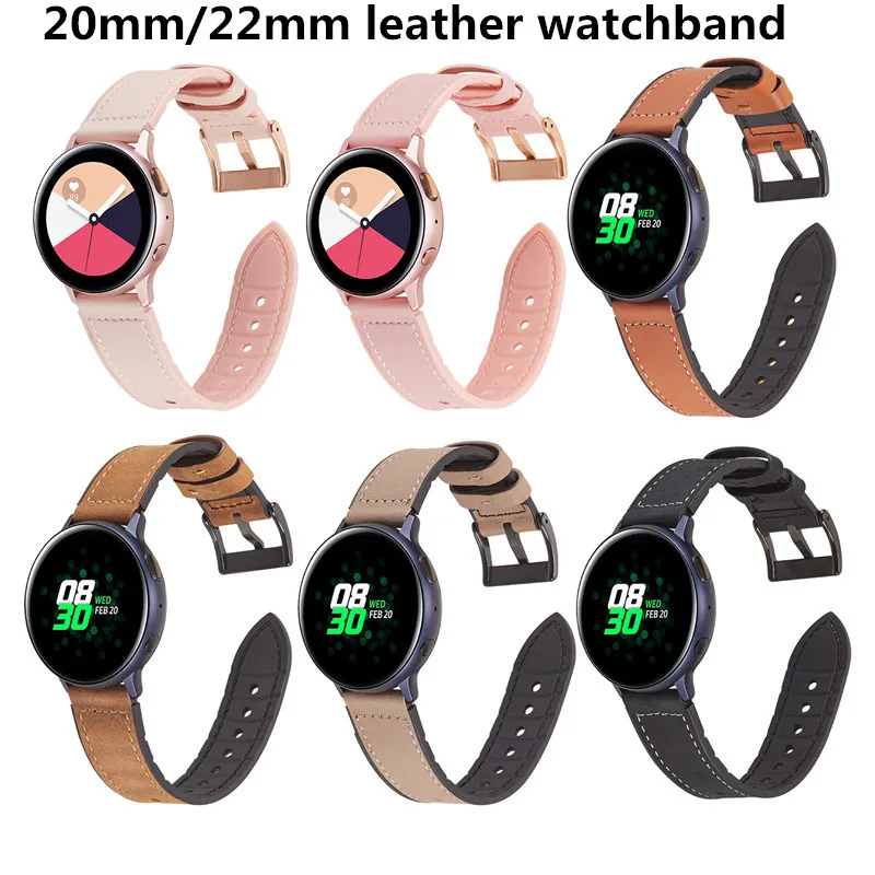 30 шт. для samsung Galaxy Watch Active 42 мм/46 мм gear s2 S3 Amazfit GTS спортивный ремешок из натуральной кожи браслет ремень ремешок для часов