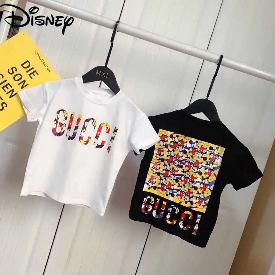 

Disney Summer Fashion New 2021 Cartoon Mickey Mouse Cute Simple and Versatile Children's Short-sleeved T-shirt