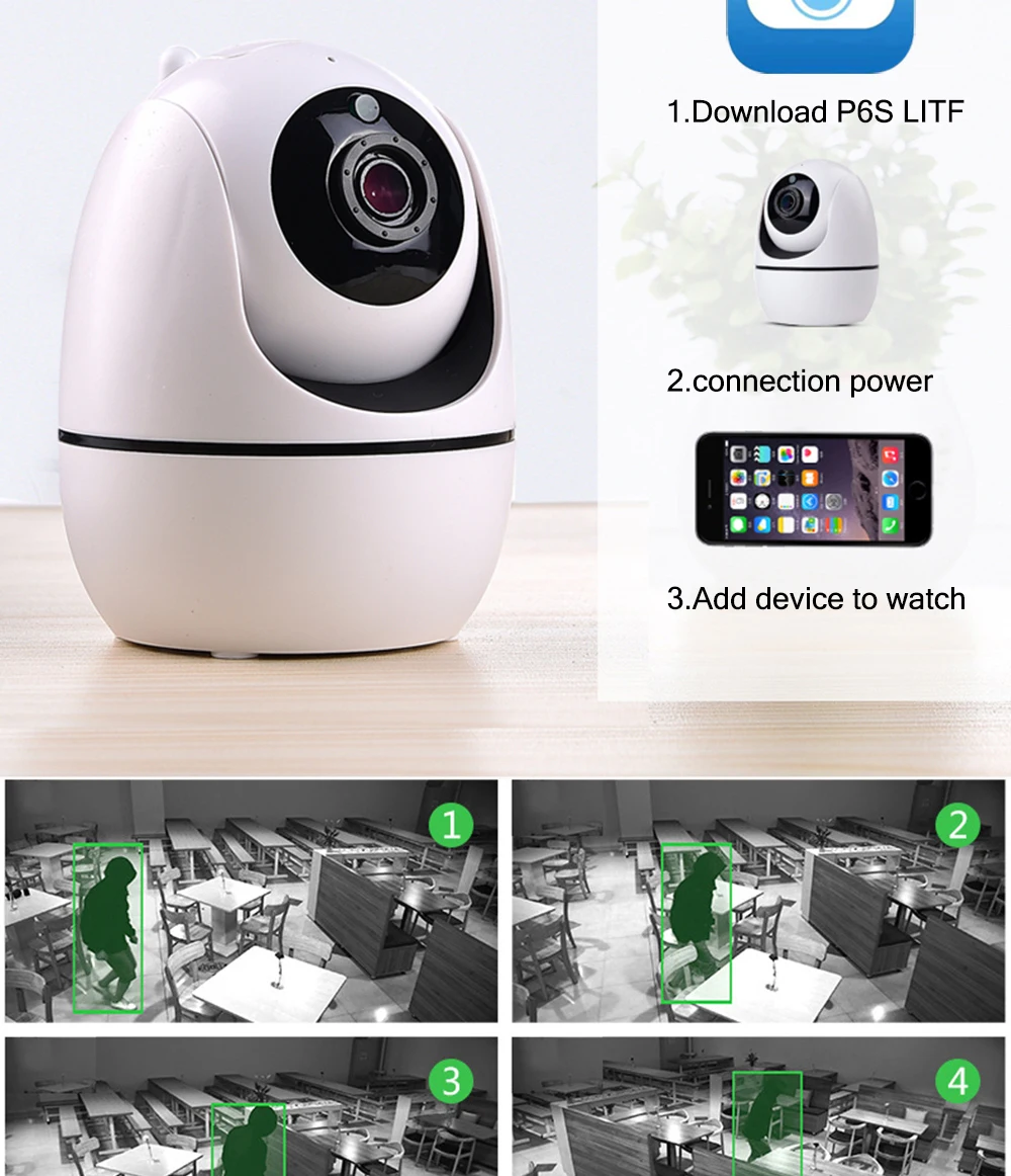 1080P Беспроводная 1920*1080 wifi ip-камера, интеллектуальная домашняя охранная камера видеонаблюдения, сетевая камера с wifi P6Spro