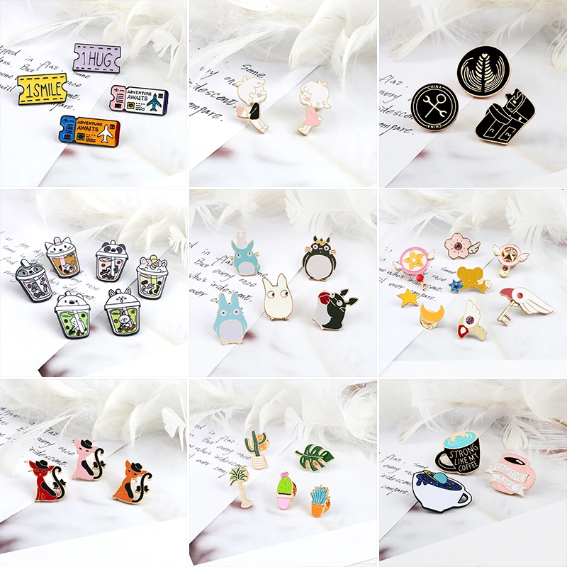 Броши с персонажами аниме 2-8 шт./компл. значки различными героями мультфильмов