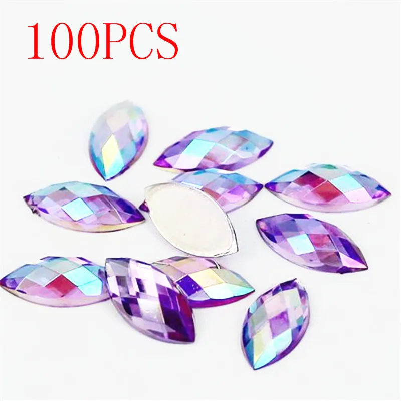Горячая продажа 100 штук плоская задняя сторона маркиза земная грань кристалл