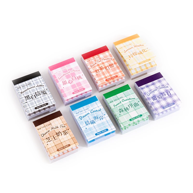 

50 pcs Basic color Plaid series Decorative Stickers Scrapbooking diy Label Diary Stationery Album Journal grid Book Sticker