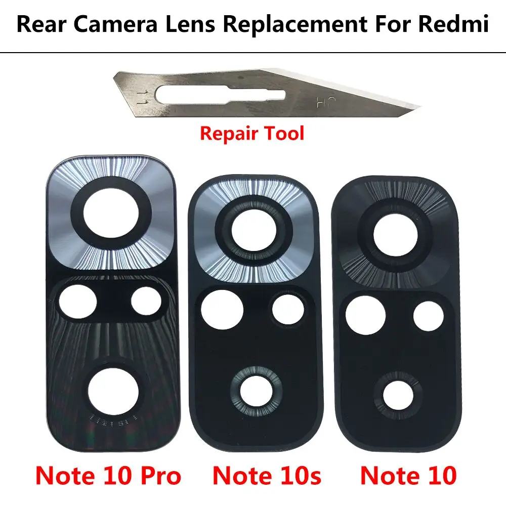 Стеклянный объектив задней камеры 2 шт./лот для фотоаппарата Redmi Note 9S 9 10 8 Pro 9A 9C 10s Φ