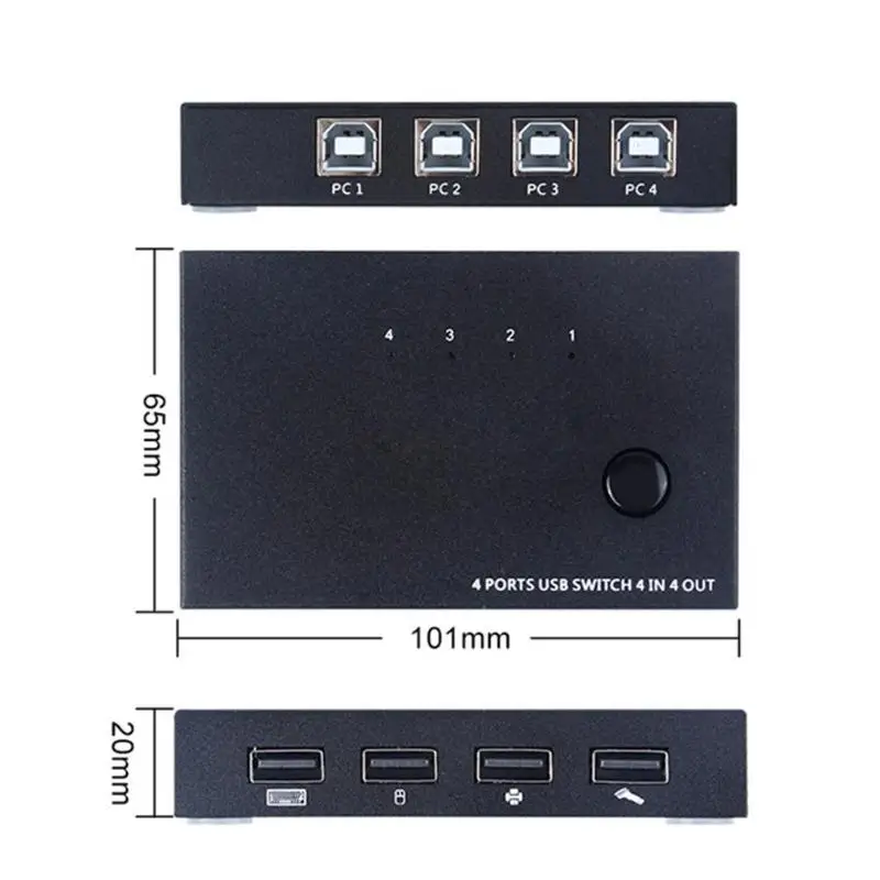 4 порта USB переключатель USB 2,0 коммутатор ПК разделитель для клавиатуры мышь принтер монитор