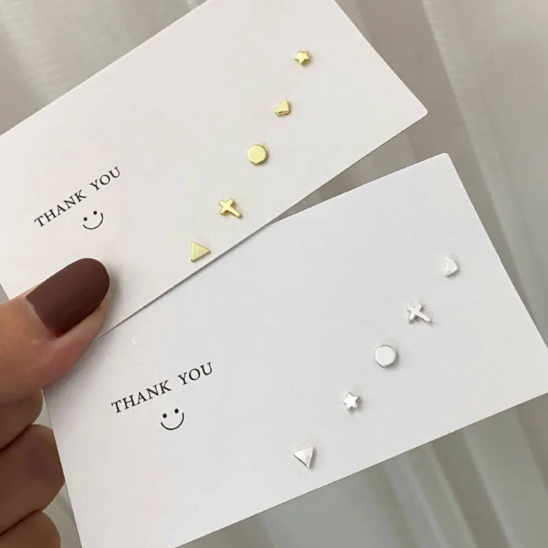 Женские серьги-гвоздики из серебра 100% пробы с сердечками и звездами | Украшения