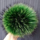 2 шт.лот помпон из енота большой зеленый меховой помпон огромные Меховые помпоны 15 см для шляп шапочки обуви Подвески Брелоки аксессуары