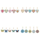 5 шт., брелки для ключей в форме сердца, бабочки