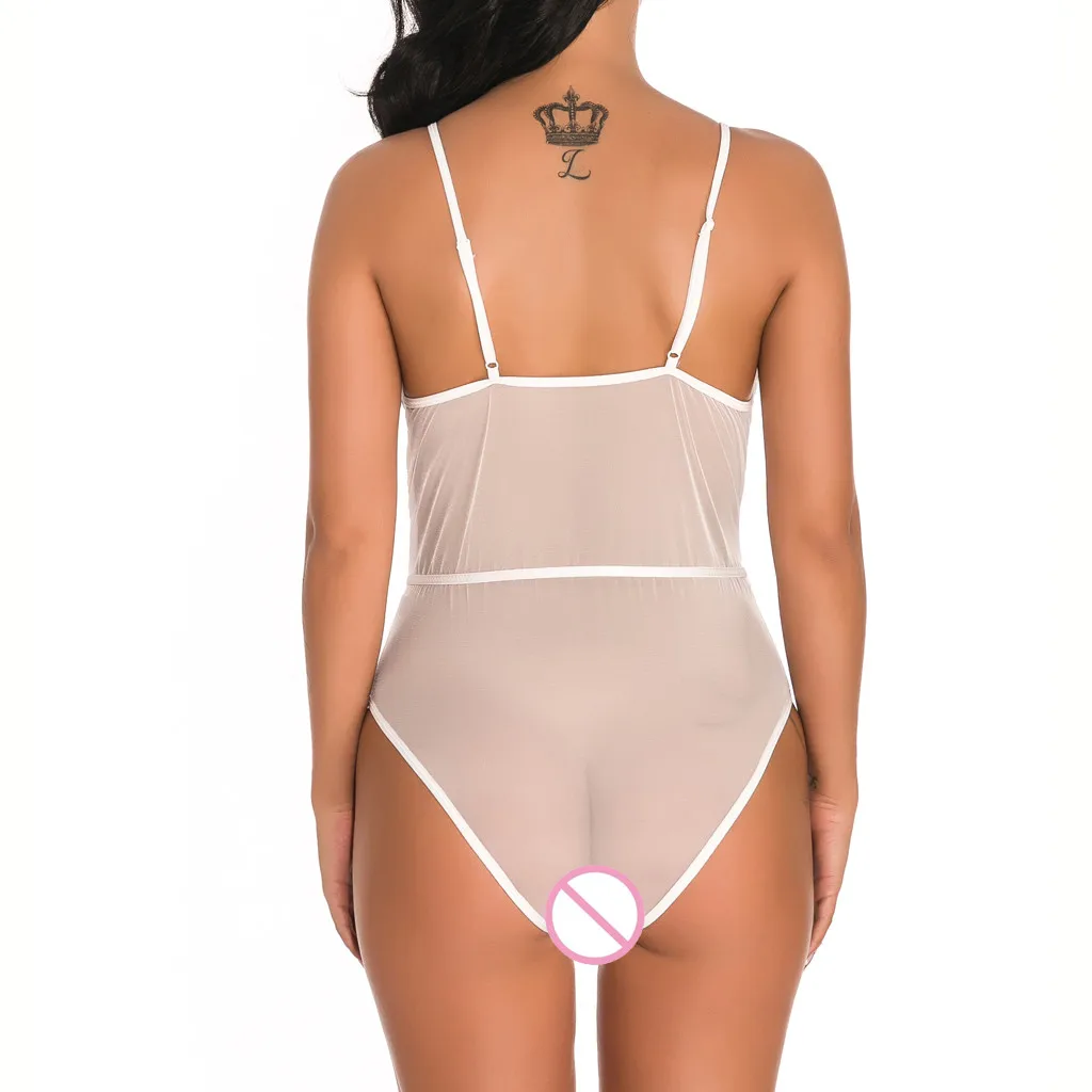 Цельное женское сексуальное кружевное нижнее белье с v образным вырезом и