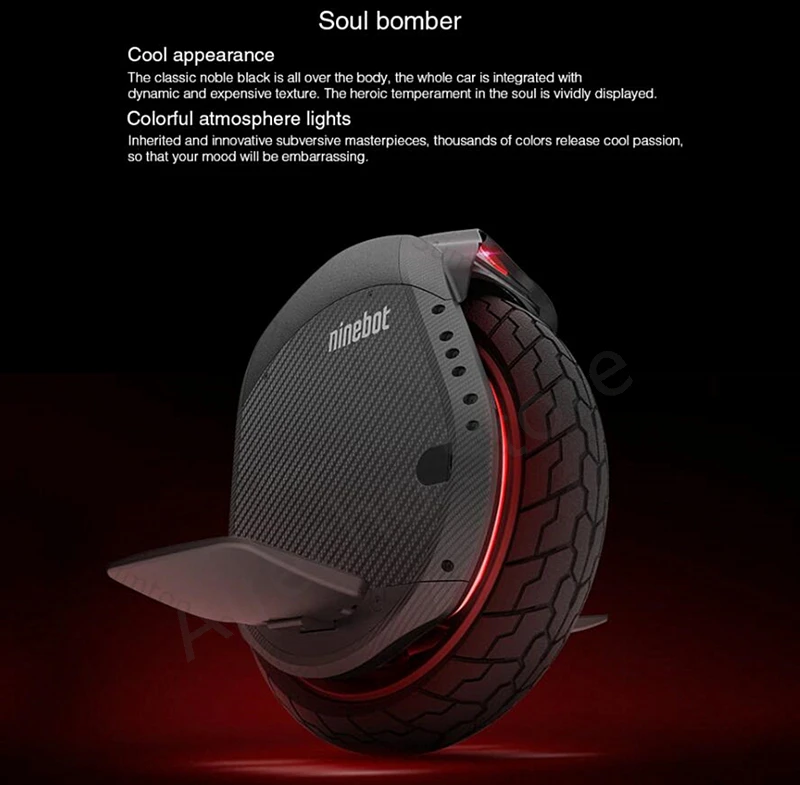 Скутер Ninebot One Z10/Z6, самобалансирующийся, 1800 Вт, 45 км/ч, с рулем, Электрический Ховерборд, поддержка Bluetooth