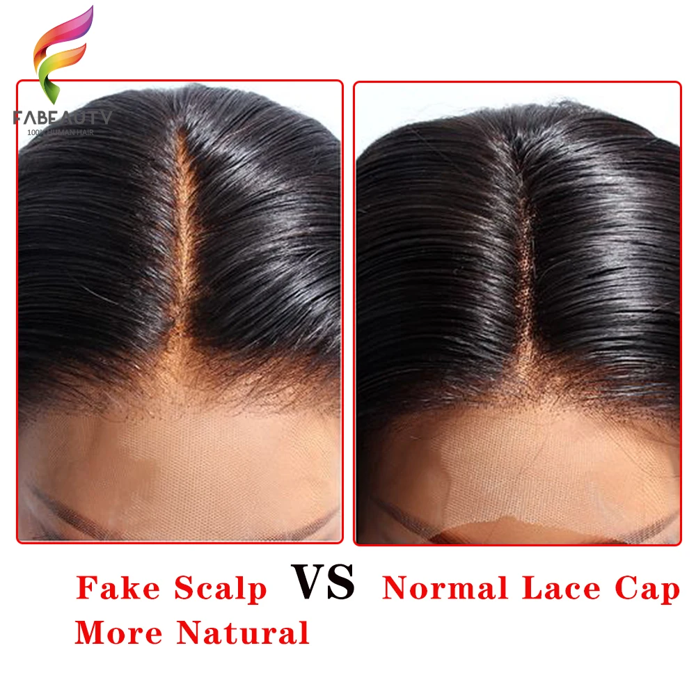 Fake Scalp Lace Front Human Hair Wigs 150% Brazilian Straight Wig Pre Plucked With Baby 13*4 Remy | Шиньоны и парики