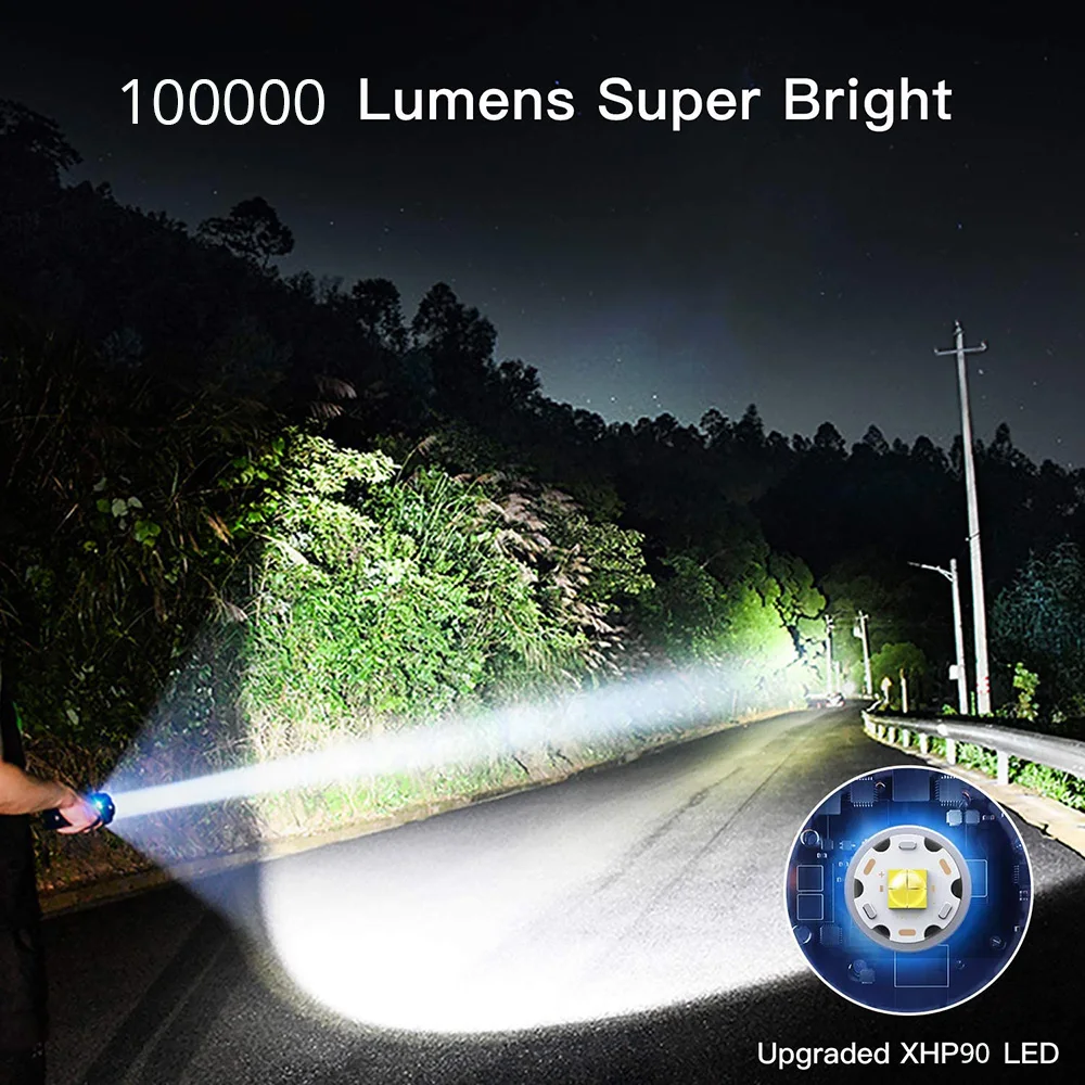 Long Shot 1000m Glare XHP90.3 Most Powerful LED Flashlight USB Torch XHP50 XHP70 Lantern for Hunting Camping Lamp Hand Light | Лампы и