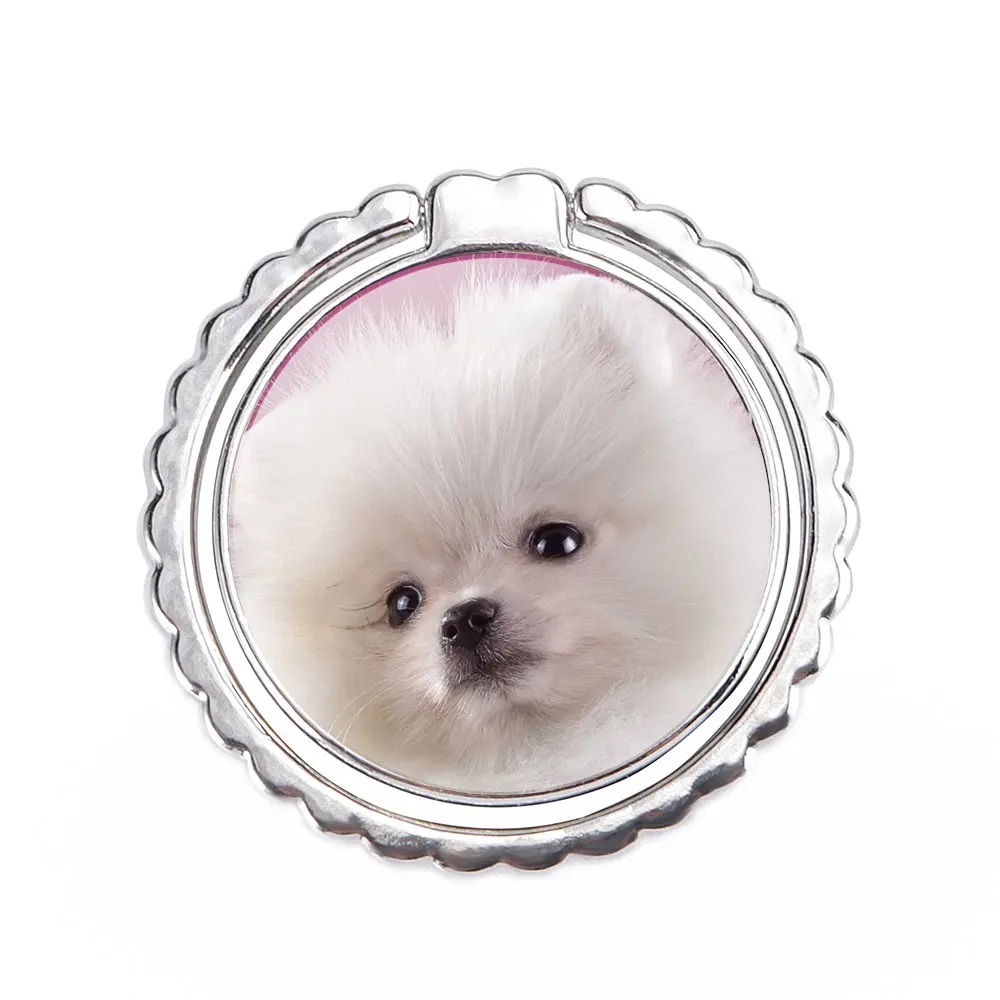 Кольцо-держатель для сотового телефона с изображением собаки померанского шпица