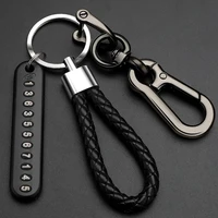 Anti-lost Key Chains Stainless Steel Car Keychain Holder Phone Number Card Keyring For Party Gift Fashion Jewelry Accessories