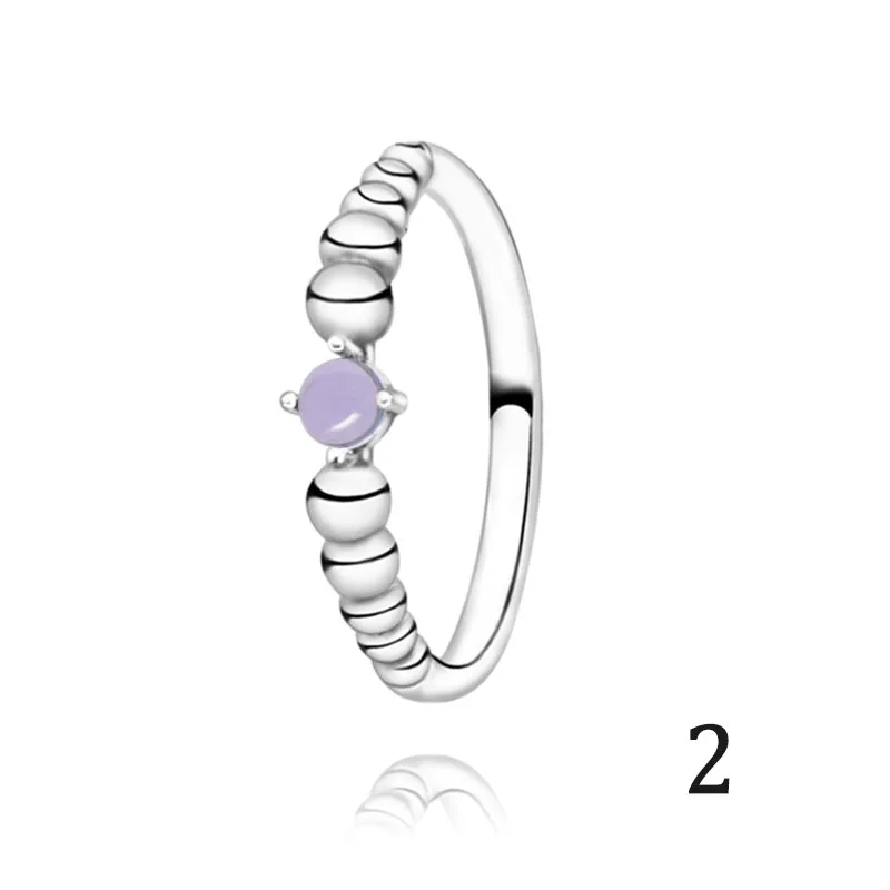 2020 Новый PAN Стиль 925 Серебряные кольца камень из бисера юбилейные обручальные для