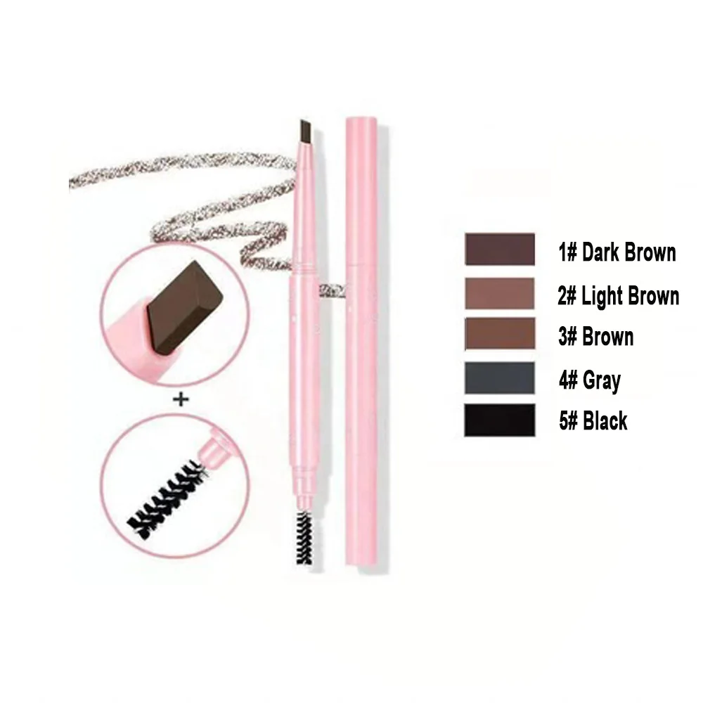 50pcs/lot Wholesale Pink Eyebrow Pencil Multifunction Makeup Waterproof Brow Pencil Eyebrow Tint Private Label Cosmetics