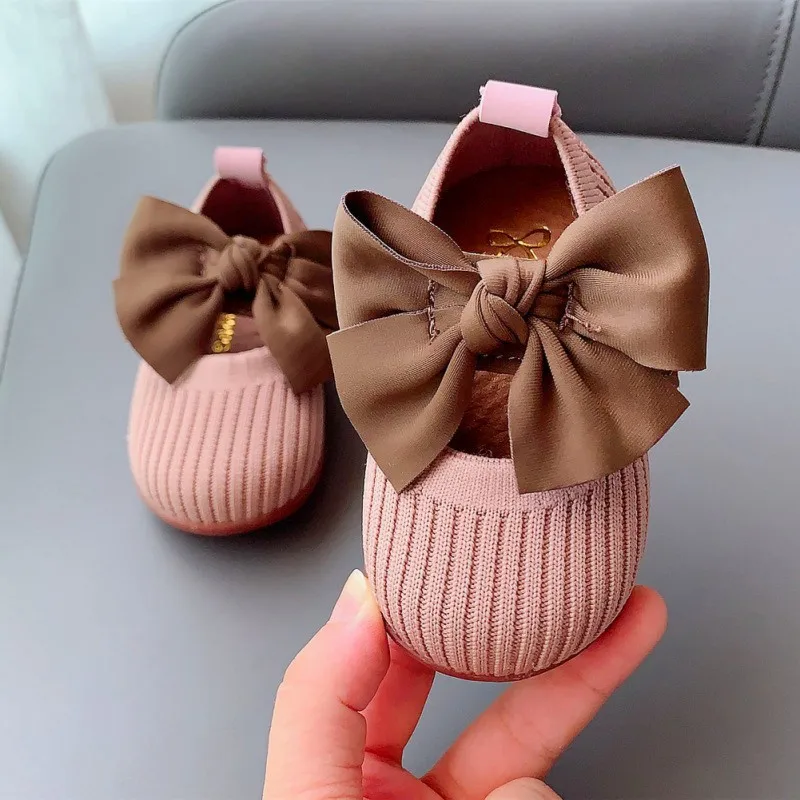 

Baby Girl Shoes Bow Knot Soft Bottom Breathable Princess Toddler Shoes Comfortable Non-Slip Infant Shoes