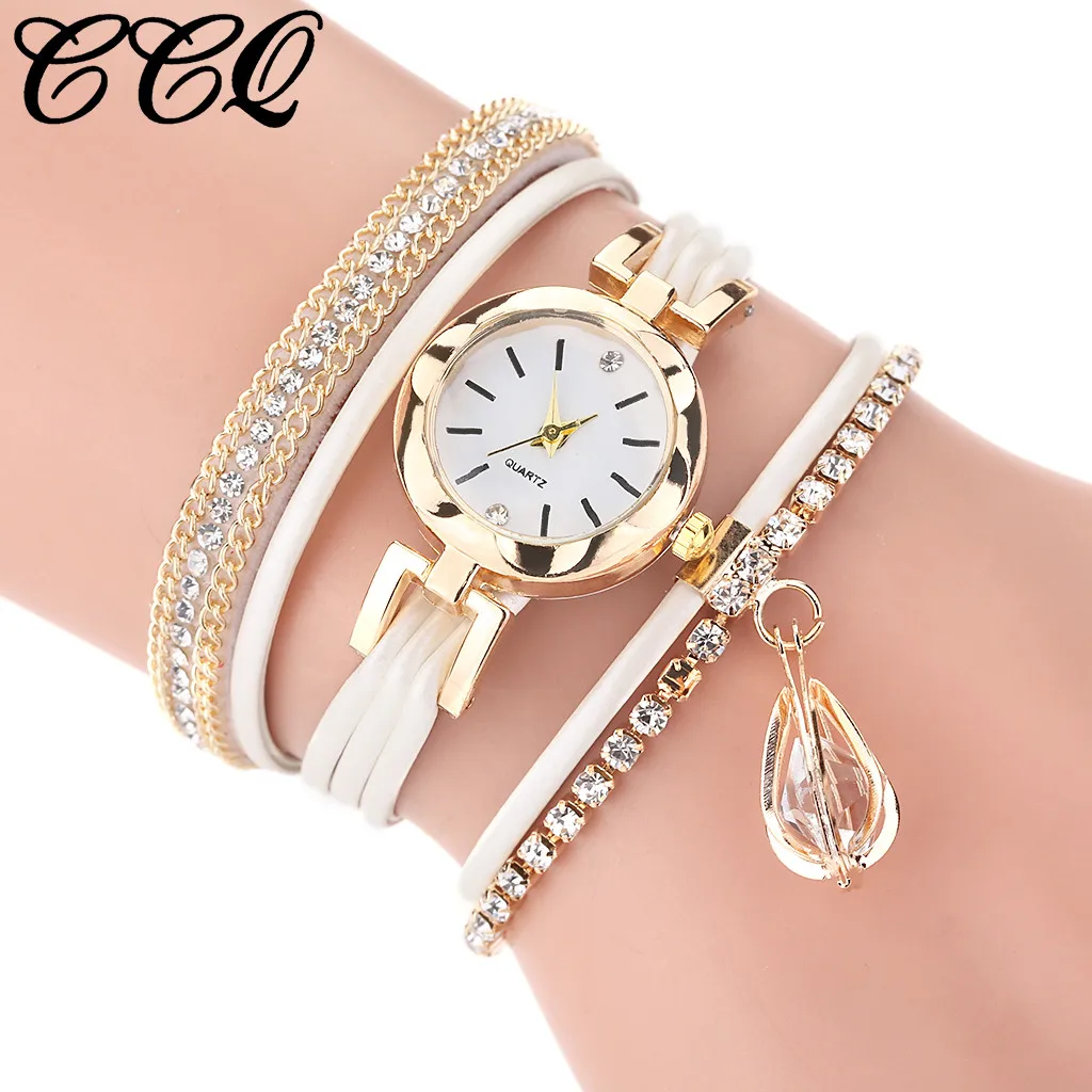 

Женские наручные часы от ведущего бренда CCQ, Модные Аналоговые Кварцевые стразы, часы-браслет с подвеской, женские наручные часы, подарки, ...