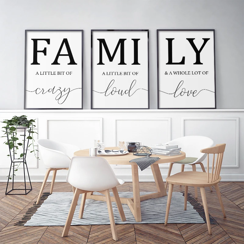 

Nordic Style Family Quotes Wall Art Canvas Poster Minimalist Print Painting Picture For Living Room Bedroom Modern Home Decor