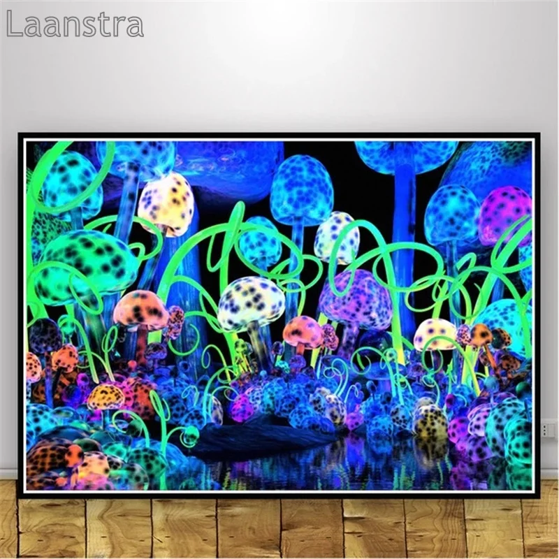 

Abstract Blacklight Paintings Art Psychedelic Trippy Poster Prints Modern Wall Canvas Wall Pictures For Living Room Home Decor