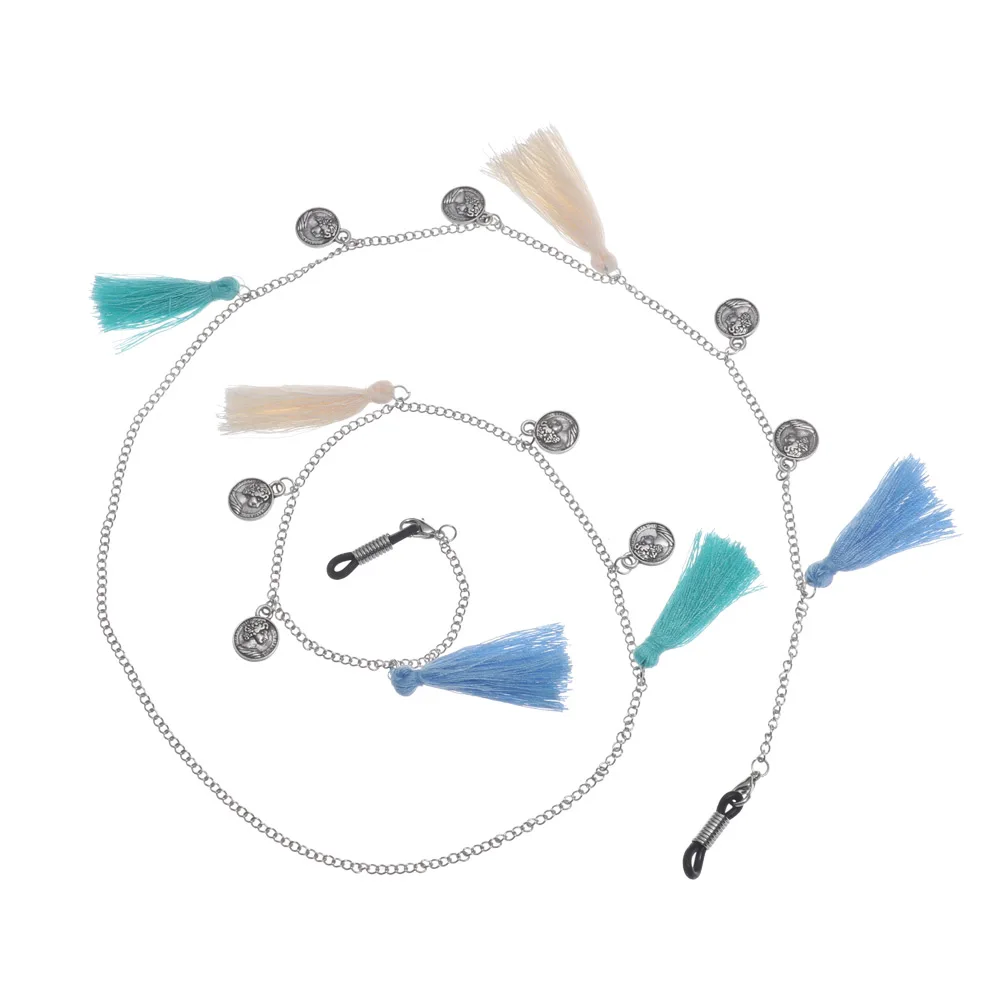 Цепочка для очков женская с цветными бусинами милая плюшевая Очаровательная