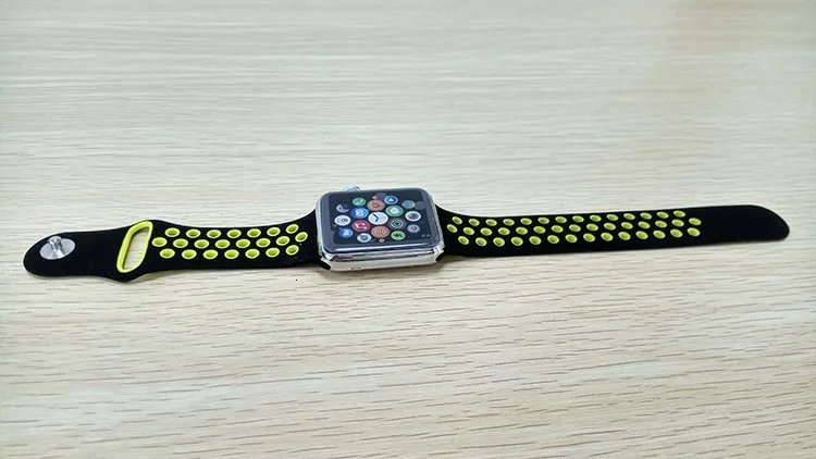 FOHUAS бренд Кремния спортивный ремешок красочный наручный ремешок для Apple Watch, 38, 42 мм черный/Вольт браслет Watch Series 2 и 1 наручных часов iwatch, ремешок для часов