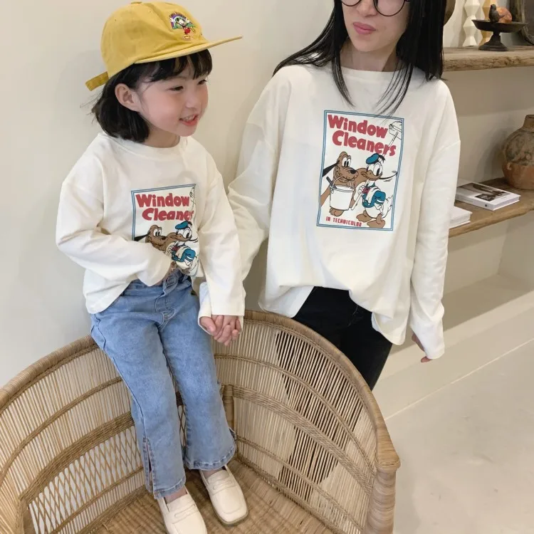 

new spring 2021 baby girls jeans children Korean leisure trousers split flares