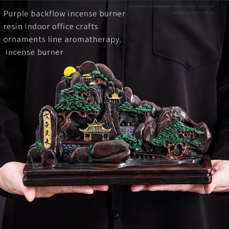 

Смола ремесло новая высокая горная струящаяся вода креативная Zen обратная горелка для благовоний домашний декор чайная церемония орнамент ...