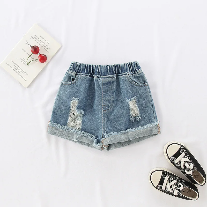 

Детская одежда, Новинка лета 2021, мягкие детские джинсовые шорты, рваные джинсовые шорты для девочек, одежда для маленьких девочек, детские к...