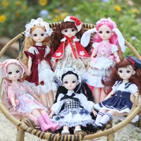 dress up 30 cm doll clothes 6 points bjd baby clothes 3d eyes 22 joints lolita princess doll girl toy