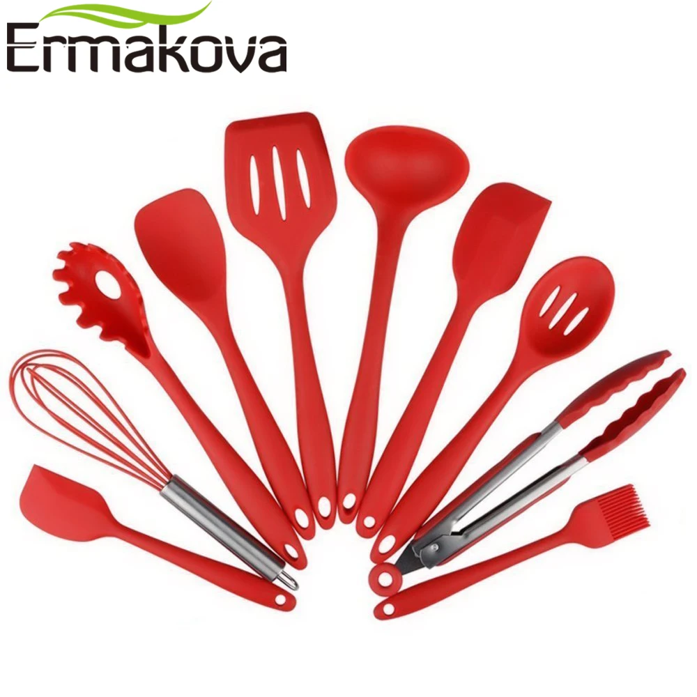 Набор силиконовых кухонных принадлежностей ERMAKOVA 10 шт./компл. антипригарные