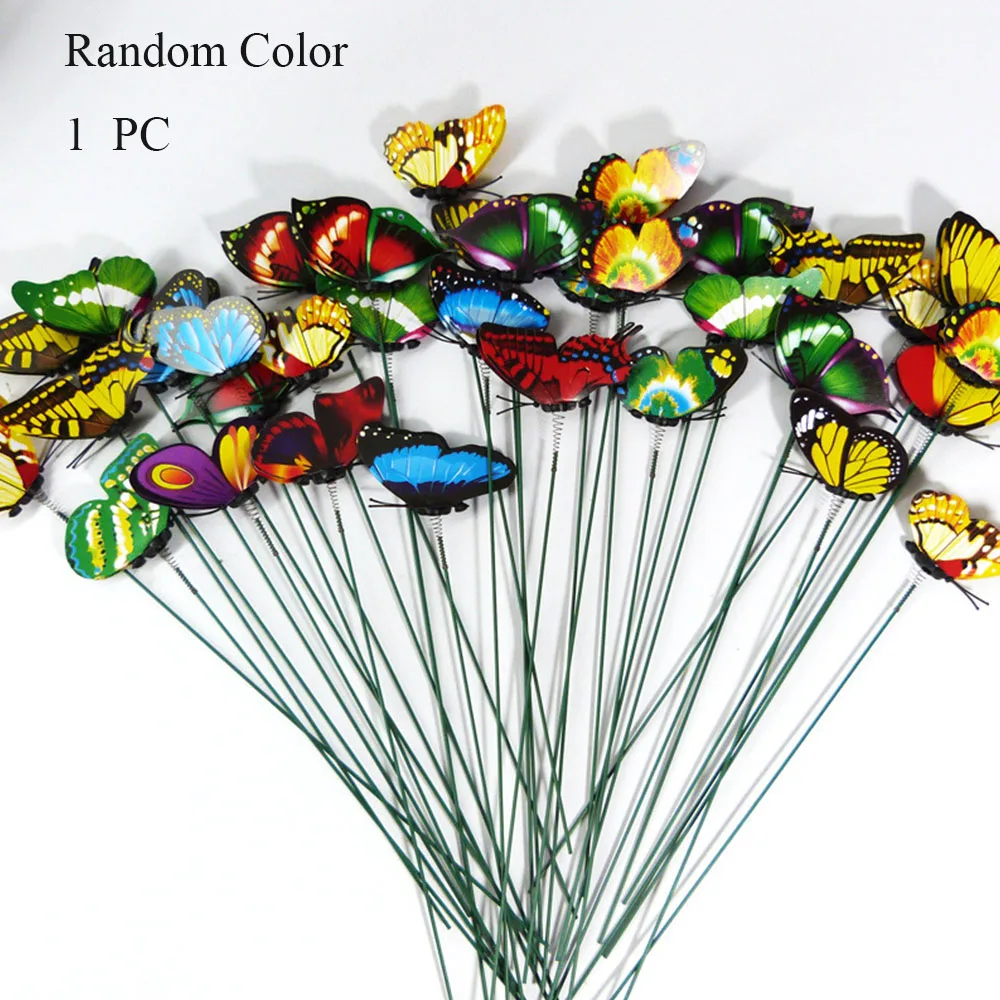 

1Pcs Butterflies Stakes Patio Butterfly Ornaments On Sticks Balcony Butterfly Decoration Stick Party Garden Plant Decoration